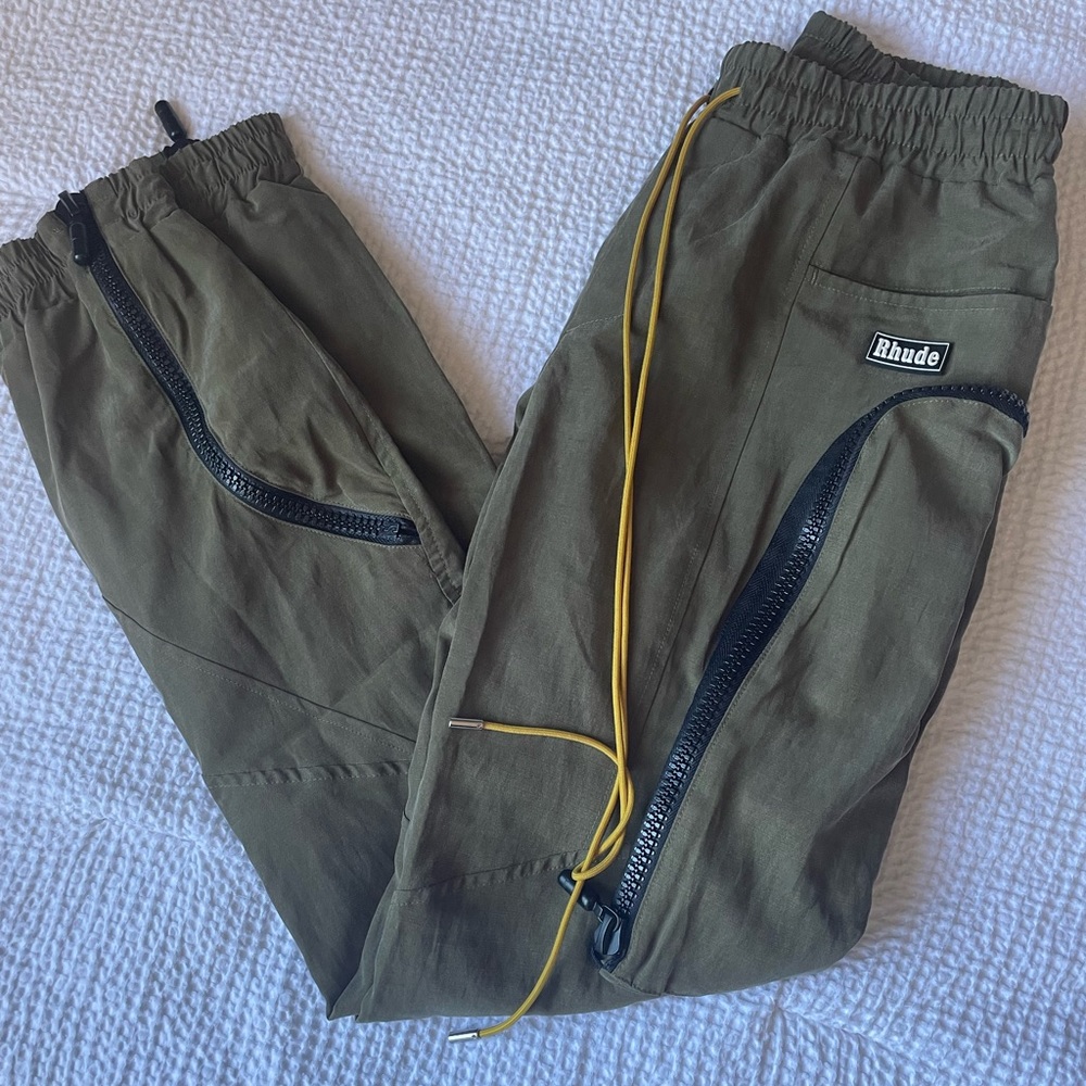 Rhude Khaki Cupro Yachting Cargo Pants in XS